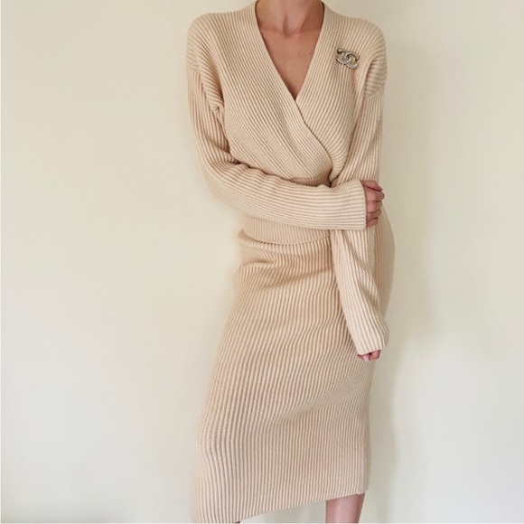 Bala x Free People knitted ribbed midi skirt sweater 2 piece set - Picture 4 of 11